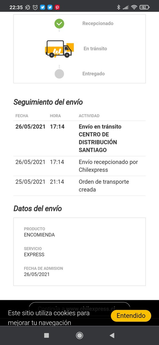 MikeSupertramp_'s tweet photo. @ML_Ayuda @kaamylaa1 @Mercadolibre Hola mi apodo es RFC_D...
Llevo días esperando una compra y nadie da respuesta ya me perdieron una compra y ahora voy por la segunda perdida lo malo es que nadie da respuesta de ningún tipo acabo de ver el seguimiento en #chileexpress https://t.co/Gy30Z6rGRp