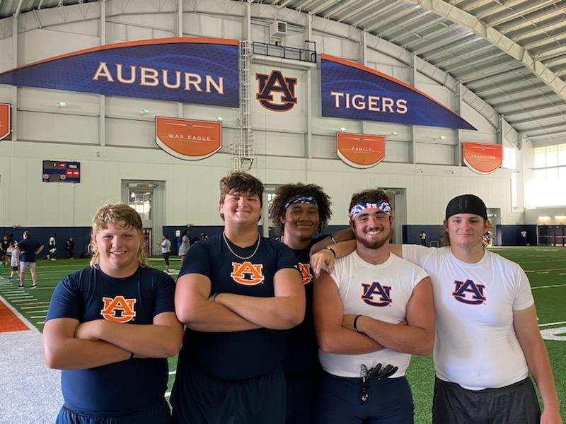 FootballBozeman's tweet photo. Shoutout to our Bozeman Bucks who got in some great work and exposure today at the @AuburnFootball Lineman Camp..... Great Job Guys.... #TheTrenchesMatter #WarEagle @TaylorBoe @Dannylentz2 https://t.co/w5i9zJuwhd