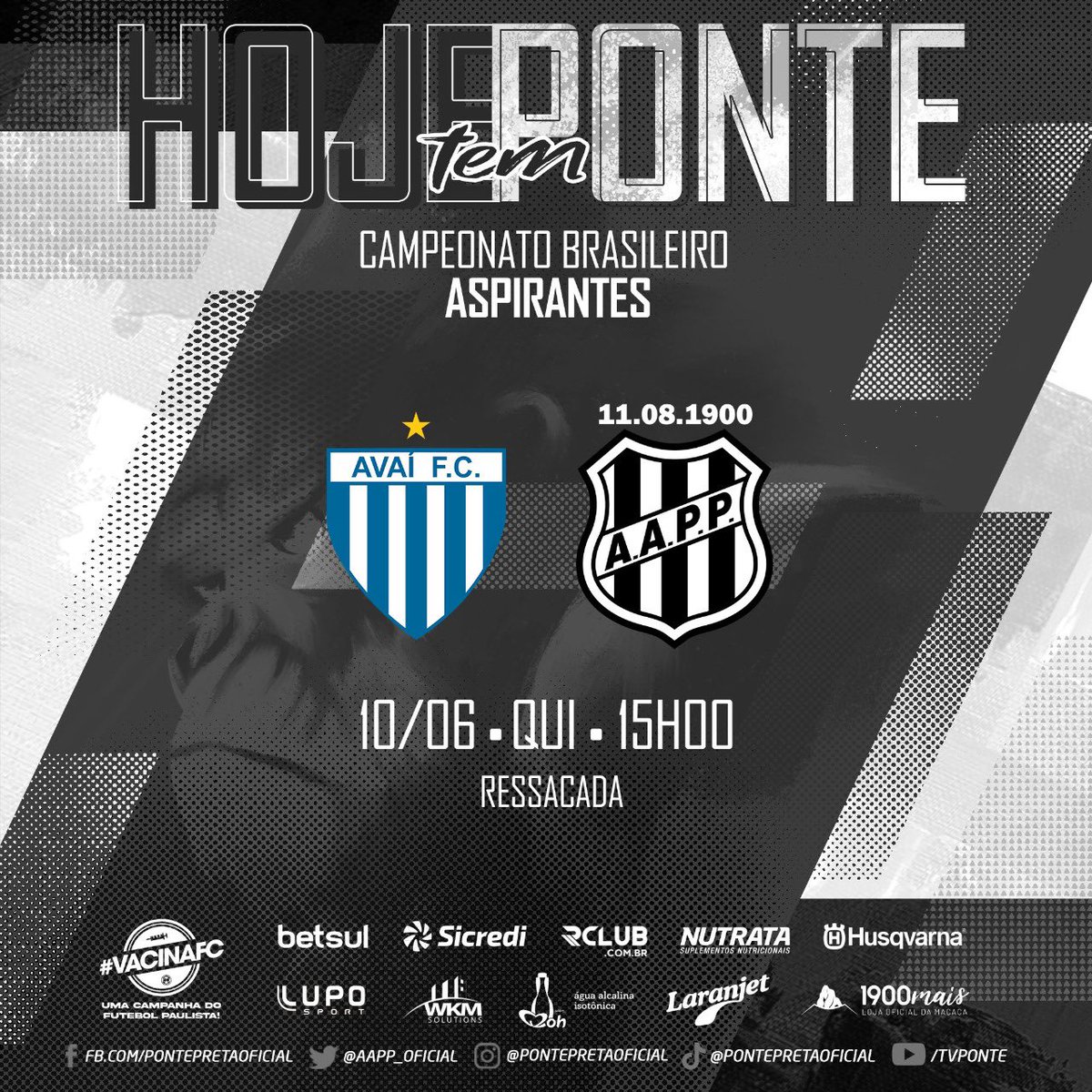 aapp_oficial's tweet photo. Nação, chegou a hora dos Meninos da Macaca darem início a caminhada no Campeonato Brasileiro de Aspirantes. Vamos pra cima, Ponte! 🚀⚽️🦍
 
#AVAxPON
#MeninosDaMacaca
#JogamosJuntos

🏆 Brasileiro de Aspirantes
🆚 Avaí
⏰ 15h
📍 Estádio Ressacada https://t.co/Y62RU4n30K
