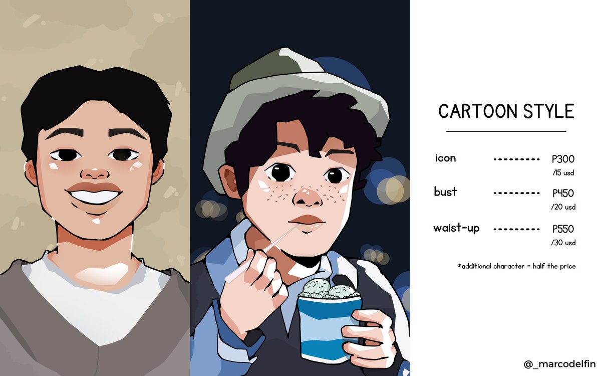 _marcodelfin's tweet image. Commissions Open!

hallo, I'm opening my commissions again with a new artstyle! hit me up if ur interested!

RTs are appreciated🐬#artph