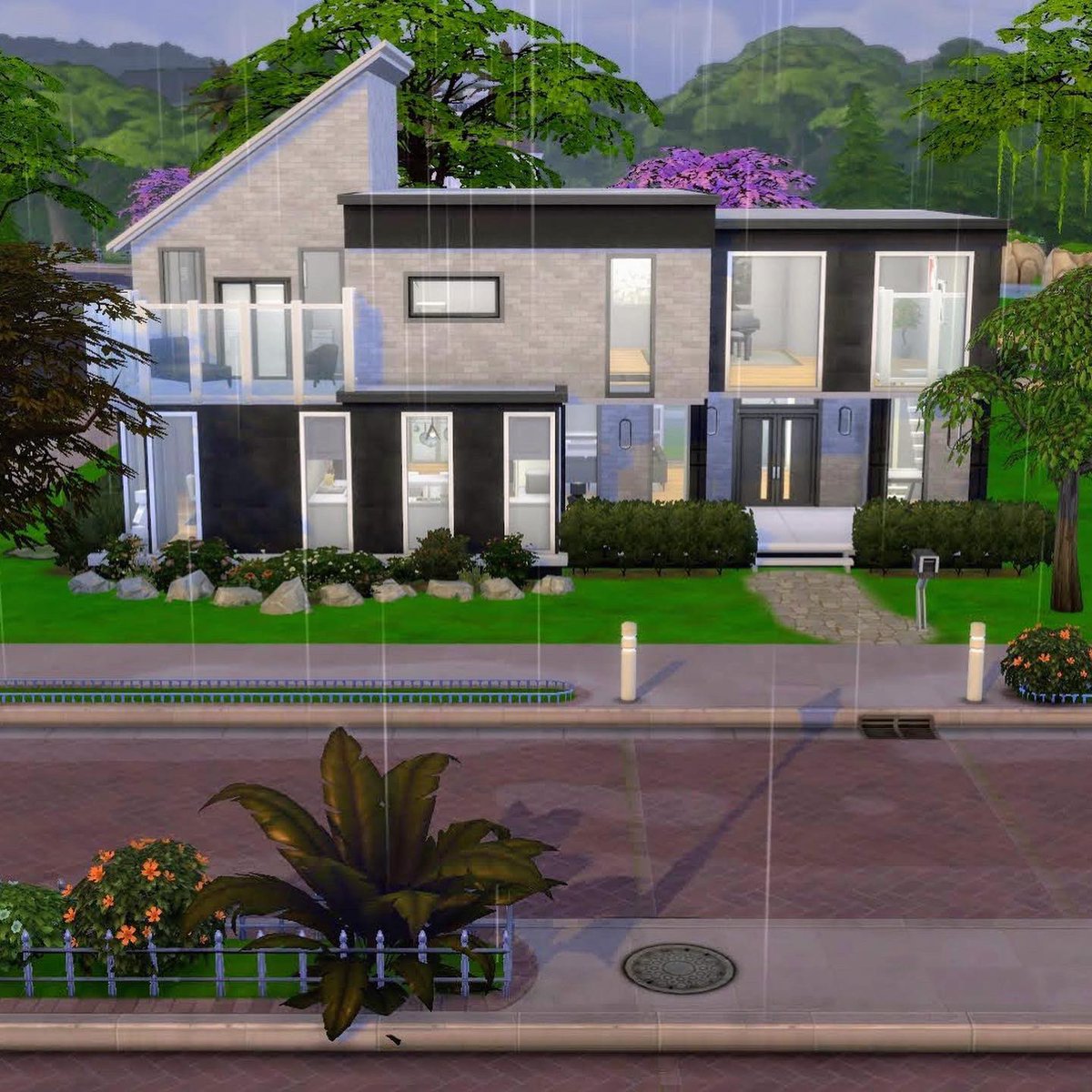 thebak3rstreet's tweet image. I loved making this house, very pleased with my first attempt at a modern style! I’ve uploaded it to my gallery on Origin - Bak3rSt, I plan on doing a Let’s Play with my new sim and house #sims4 #buildmode #modernbuild