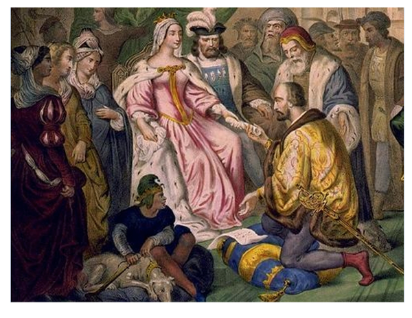 WFHurtado's tweet photo. La corona aceptó un segundo viaje de Colón en 1493 y la reina emitió órdenes concretas sobre los indígenas: (i) formarlos en la fe católica, (ii) tratarlos "muy bien y con cariño" y (iii) castigar con severidad a quienes los dañen en su persona y bienes.
(3/11) https://t.co/e1vO7Xmzv8