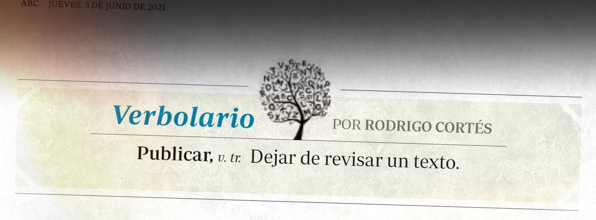 Verbolario's tweet photo. «Publicar»; 3/junio/2021: voz n° MMCXIX @rodrigocortes https://t.co/T5nvBrovsJ