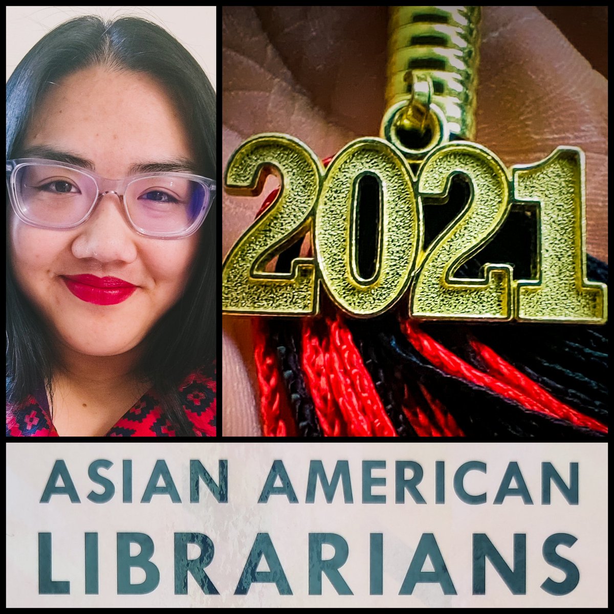 themaggieleung's tweet photo. #graduated #2021grad

Achievement: Master of Library Science, unlocked June 9, 2021

Achievement: GPA: 3.93/4.0, unlocked June 9, 2021

Image description: 3-photo collage with a headshot of a smiling woman, a 2021 ornament &amp; text that says, "ASIAN AMERICAN LIBRARIANS". https://t.co/wV9CFzhmLn