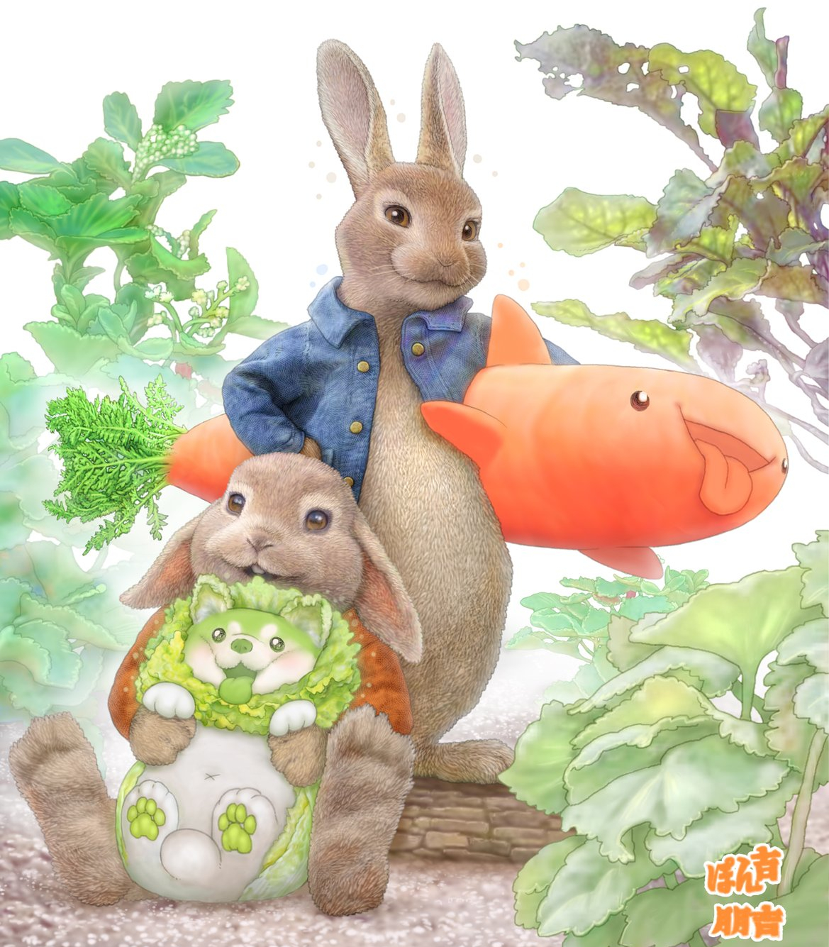 ぽん吉 おやさい妖精さん なんと 映画 ピーターラビット2 と おやさい妖精がコラボいたしました 6月11日 中国 6月25日 日本 の公開を記念してポスター絵を描かせて頂きました さらにこのイラストが ピーターラビットシリーズ初のブラインド