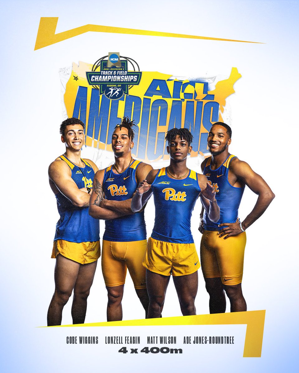 What a season for these 4️⃣!

Our men’s 4x400m relay squad of Jones-Roundtree, Feagin, Wilson &amp; Wiggins post the 18th place finish in the semifinals.

⏱ 3:09.97
✅ Honorable Mention All-American
✅ First Pitt relay since 2014 to earn AA status

#H2P // #NCAATF