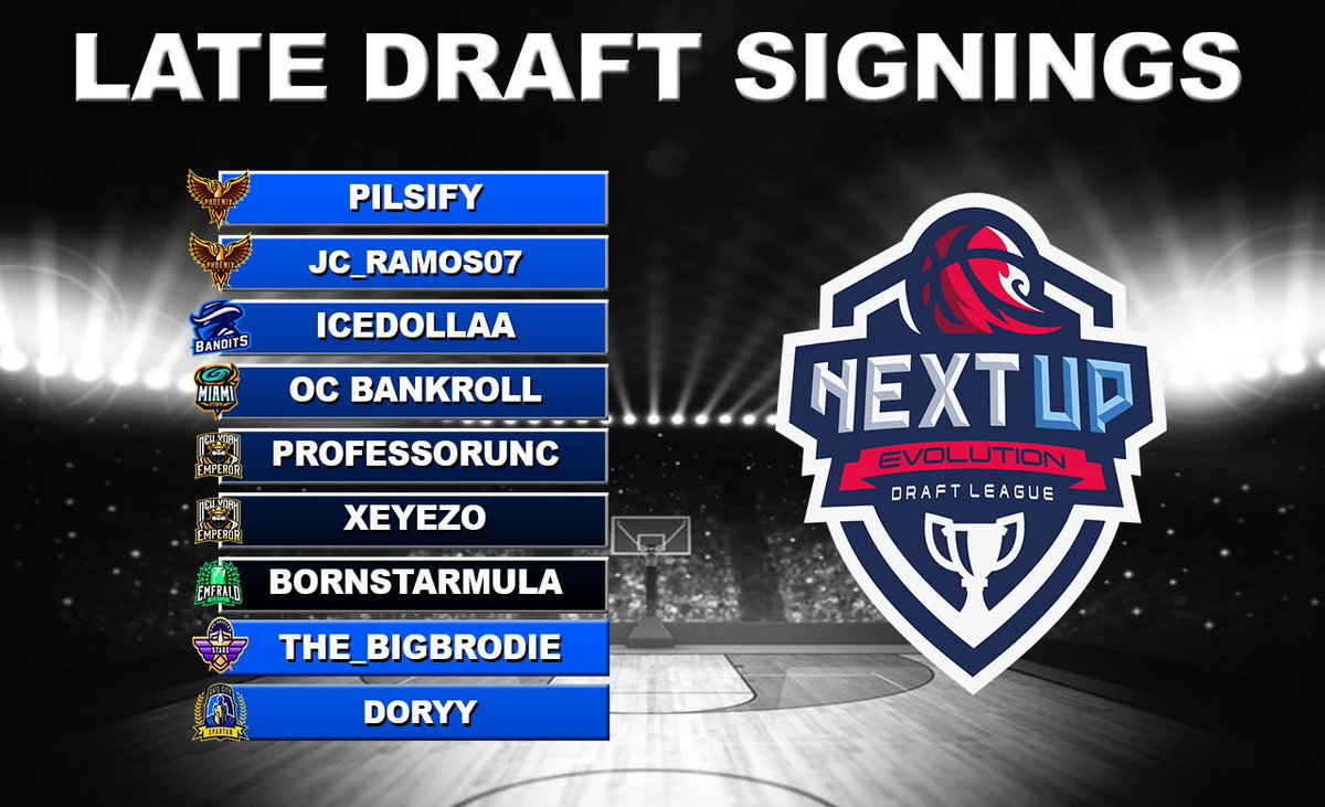 NUPAEmperors's tweet photo. Draft day was a success!!!! Our new squad 
@ProtectRims @BigFaceLock @Belinfante_Boy @dtxrob @JusKevinn @therealtay614 @rlarson0922 and our 2 free agent pickups @uncfan0509 and @xvEyezo https://t.co/HHmlNOlvui