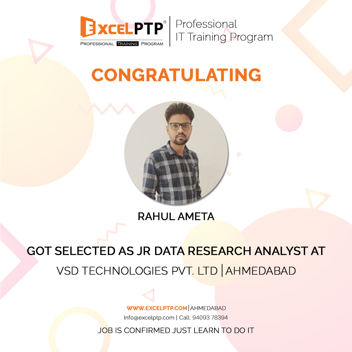 ExcelPTP's tweet image. Are you Graduate!
Looking for professional training with job surety?
Then Get your first job just in 4 months! 
#angular #reactjs #nodejs #javascript #html5 #frontend #developer #webdeveloper #jobopening #ahmedabad #webdesigner #excelptp #amarinfotech