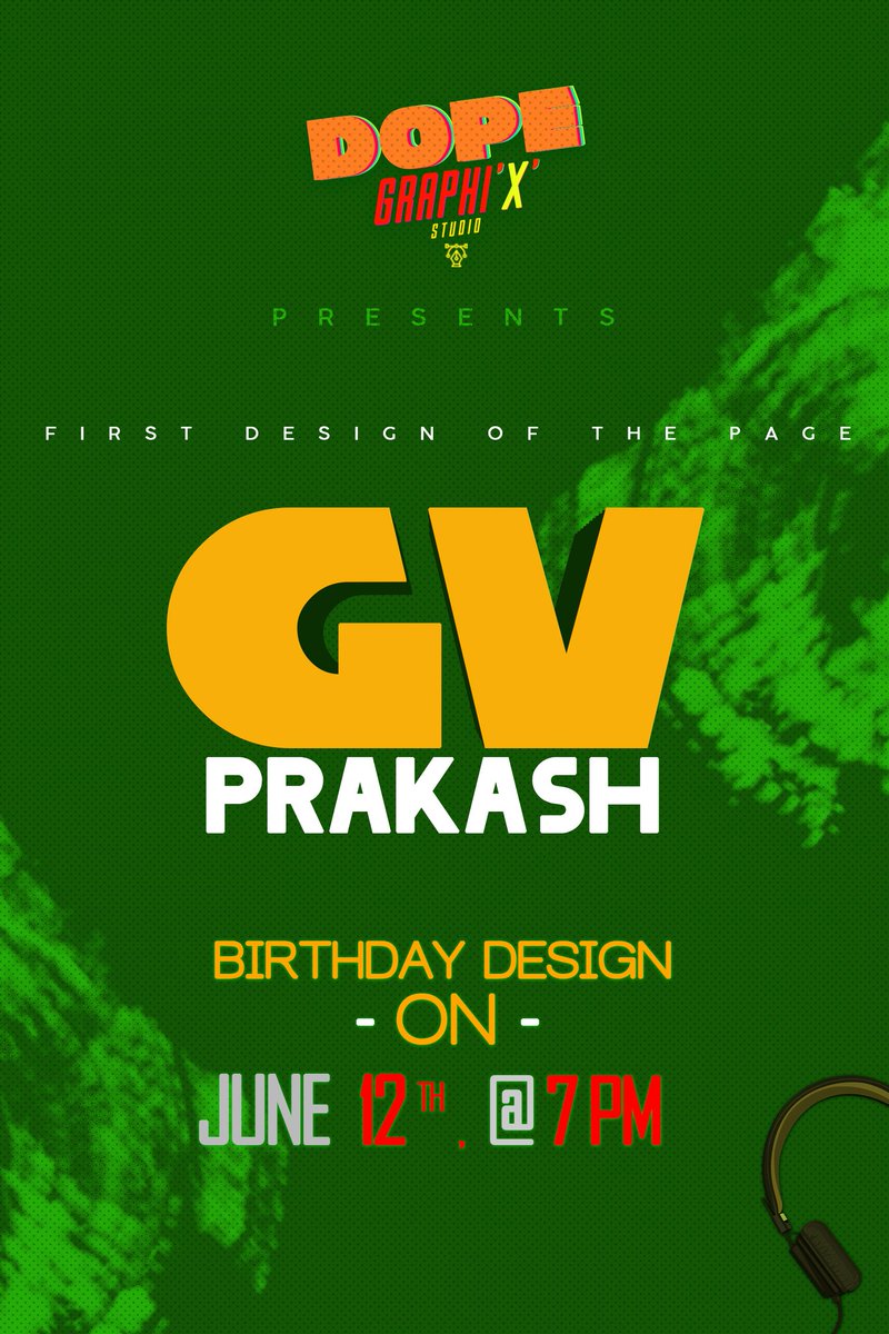 DopeGraphixOff_'s tweet image. ** #DopeGraphixStudio  Presents **

Yeah! First Design of The Page ❤🤗

@gvprakash Anna Birthday DP Design On June 12th, 7PM 🎸🥁

Need Your Support ❤