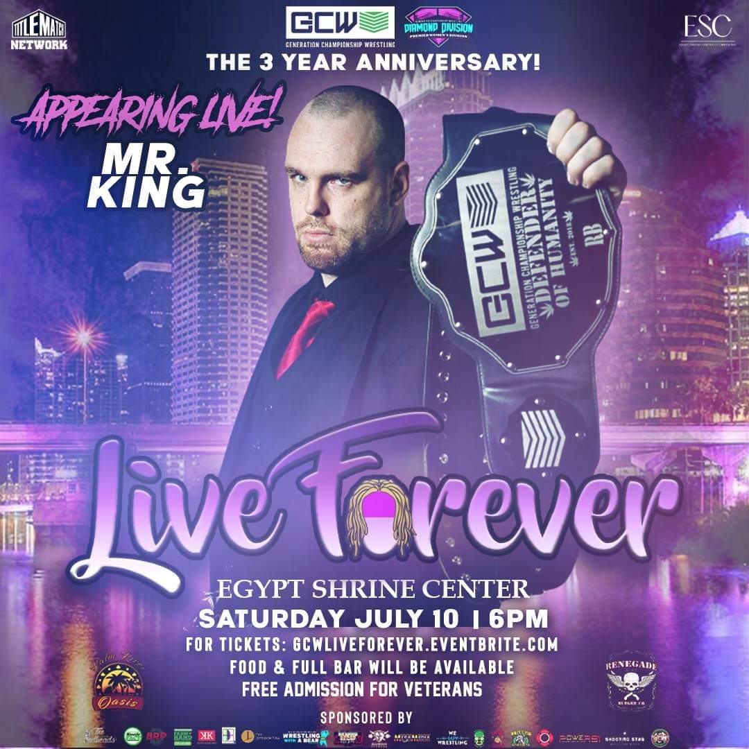 MilfyZoomedInXX's tweet photo. The Diamond ๐ Division Champion Queen @amisylle , The World " #heavyhate " Champion @H8_Brothr & The Rex Bacchus DOH Champion @FearTheForsaken will be in Action! The Tag Champs @Cultureiinc will be looking on!
#GCW 20: Live Forever II
7/10 Tampa, Fl
https://t.co/OfGEZLjEOv https://t.co/RiqpHGfntN