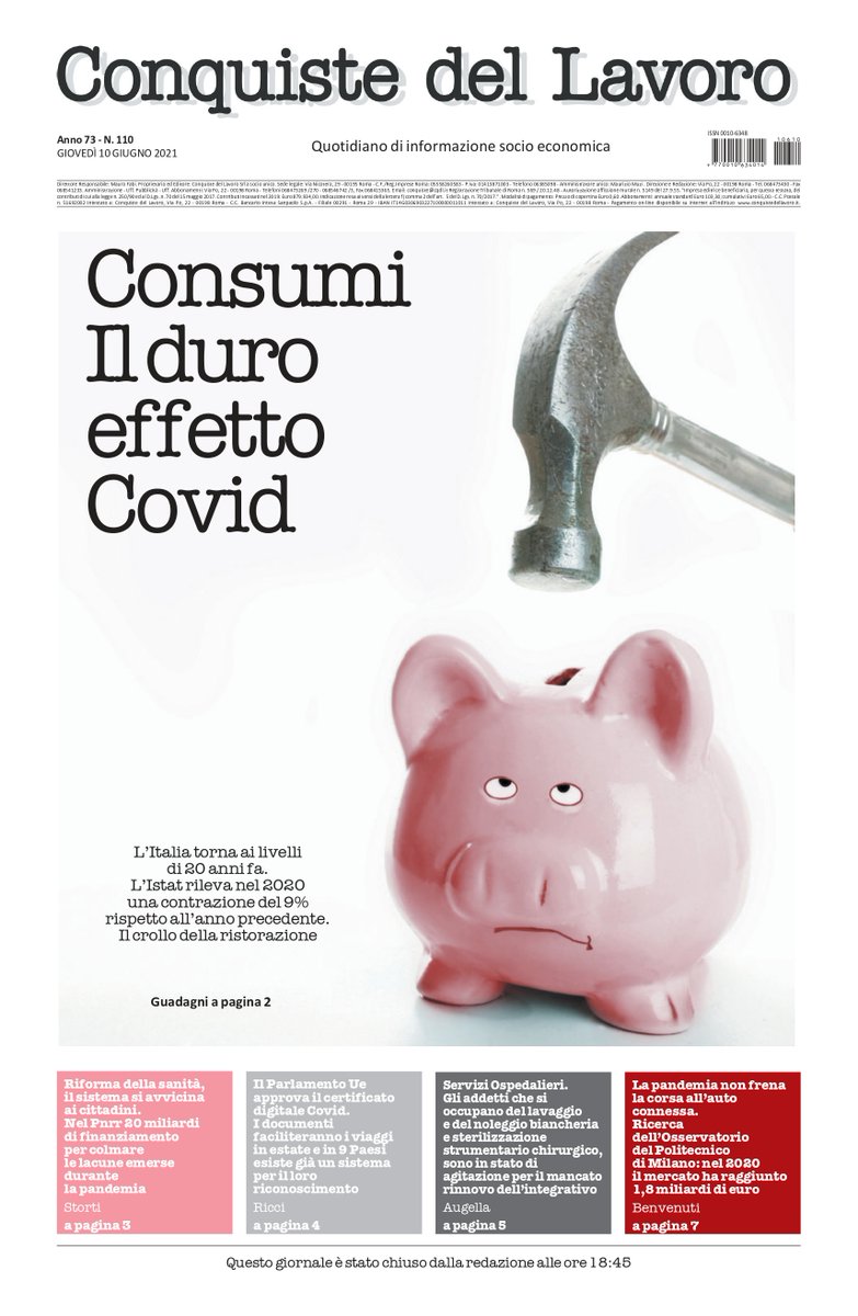 conquistepromo's tweet photo. Sul #giornale del #10giugno di @conquistepromo 

#Covid 
#riformadellasanità
#UE 
#serviziospedalieri
#pandemia 
#autoconnessa

Seguiteci sul tabloid digitale▶https://t.co/0JAUHKGUt2 https://t.co/PGFRlpRkbV
