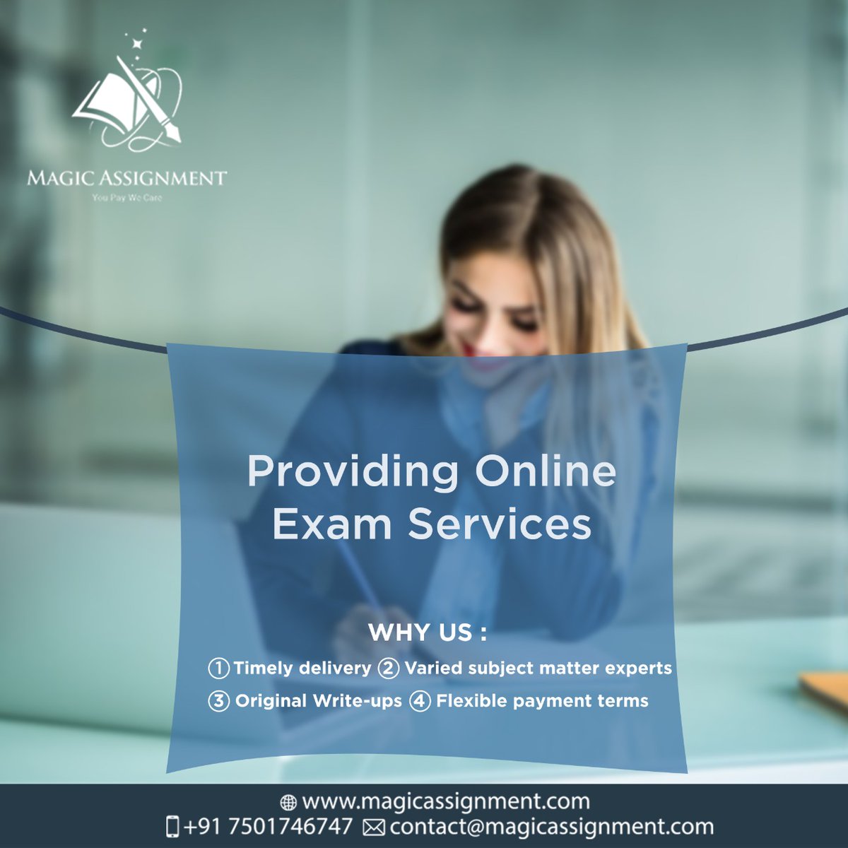AssignmentMagic's tweet image. Reliability, Credibility & Affordability are our fortes. 
Now, make use of our online examinations service with the help of our Experts and get a grade booster in return.
CONTACT US NOW📞📞
#OnlineExams #magicassignment #AcademicWriting #Students