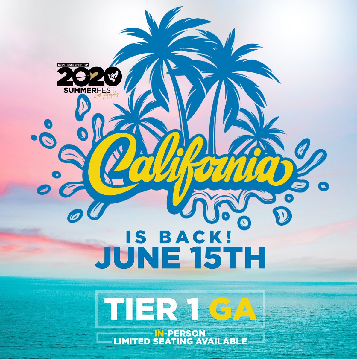 COMING JUNE 15TH ***
>>> TIER 1 GA TICKETS<<<
⭐️In-Person - Limited Seating ⭐️

God’s House of Hip Hop 20/20 Summer Fest
#September 17TH &amp; 18TH, 2021
#BancStadium 🏟 #LosAngeles 😇
“It’s a Faith Based Hip Hop Music Festival”
⭐️Tickets: on.2020summerfest.com/trk/twit ⭐️