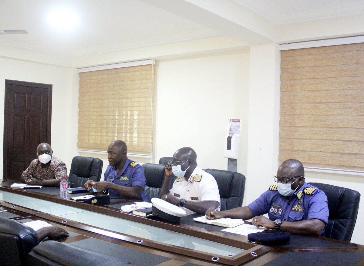 koomson_hon's tweet photo. Yesterday, 8th June, 2021. I met with the Naval officers of the Fisheries Enforcement Unit to discuss piracy in Ghanaian waters and measures currently being put in place by the ministry for a successful 2021 Closed fishing Season. @moigovgh @citinewsroomgh https://t.co/OWRfw8OSdV https://t.co/y88oRRYFOR
