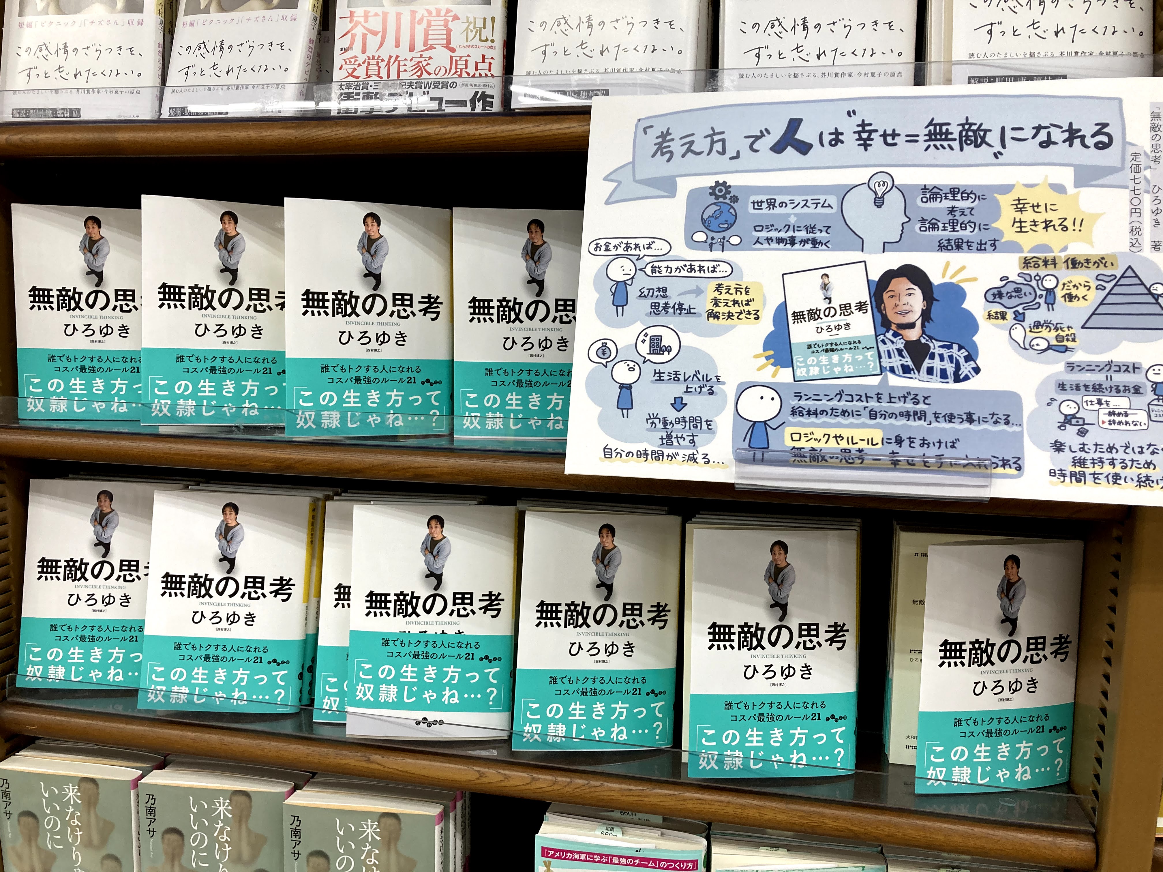 ジュンク堂書店 那覇店 スタッフおすすめ本 1f 無敵の思考 ひろゆき 大和書房 何事も最初は仮説を立てる お金で問題解決をしない 元をとることを考える ２ちゃんねる ニコニコ動画 英語圏最大の匿名掲示板４ｃｈａｎなど 世界一の 管理人