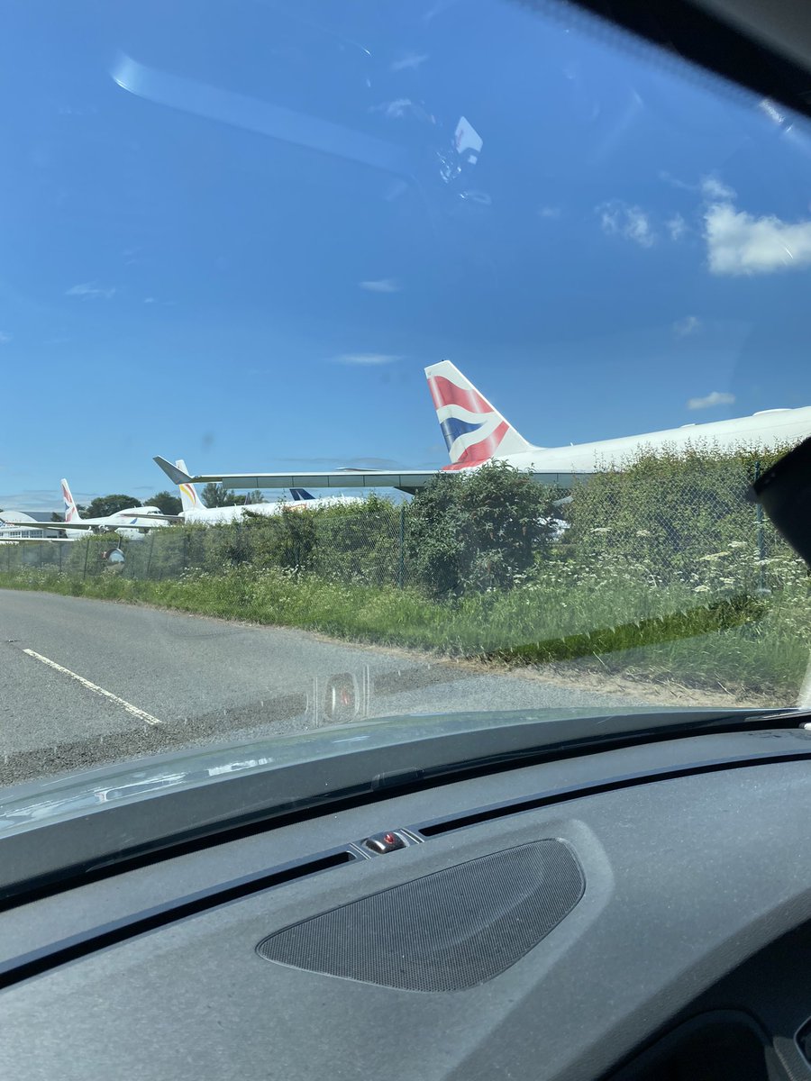 Passed a graveyard of BA 747s in the Cotswolds yesterday.