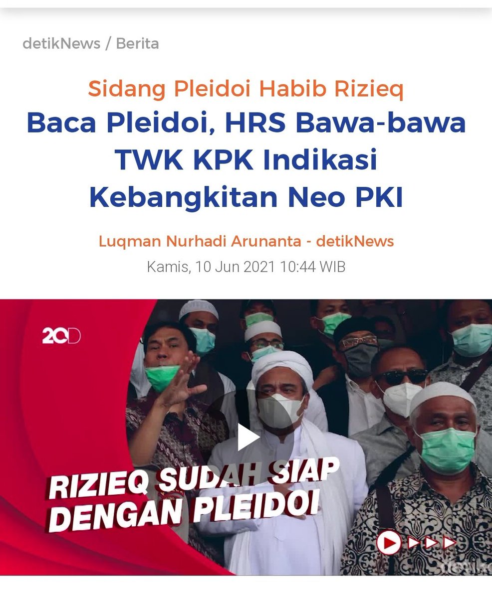 Kasusnya melanggar protokol kesehatan, pleidoi nya tentang TWK KPK dan kebangkitan PKI. 😴

Hadeeeecchhh.... Udah pada gak ada otak!!