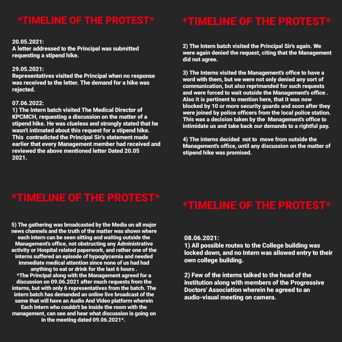 freezethawed's tweet photo. Paltry circus tricks played by the unscrupulous management at my alma mater with my juniors, the current intern batch of KPCMCH. 

They need a voice. Read on and amplify their cause. 
@kpcmch @drsouravsarkar @DipshikhaGhosh @Namratad12 https://t.co/nOWONDkYip