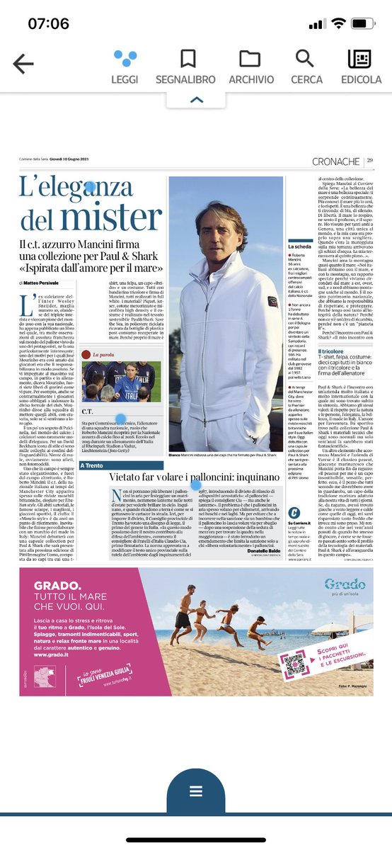 Il limite della decenza è superato da tempo. La commistione tra notizie e pubblicità è vietata. Scandalosa pagina del Corriere della sera. Siamo giornalisti, no #influencers #odg #ordinedeigiornalisti #pubblicità #giornalisti #Mancini