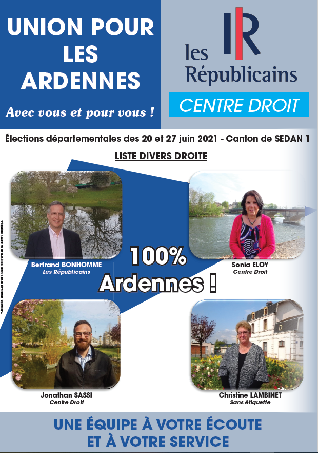 cantonsedan1's tweet photo. 100 % ARDENNES car tout doit être enfin fait pour les Ardennais !

Pour le renouveau de notre département, votez pour des gens de bon sens. 

Dès le 20 juin votez massivement pour :

UNION POUR LES ARDENNES AVEC VOUS ET POUR VOUS !

LA SEULE LISTE DE DROITE SUR LE CANTON SEDAN 1. https://t.co/ynnn6JpWrU