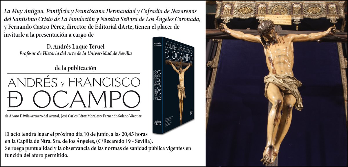 Hoy presentamos nuestra obra "Andrés y Francisco de Ocampo" en la Capilla de Ntra. Señora de los Ángeles (C/ Recaredo, Sevilla) a las 20:45h. Aprovecha esta oportunidad única y consigue tu ejemplar.
¡Os esperamos!
<a href="/Hdadlosnegritos/">Hermandad Los Negritos</a>