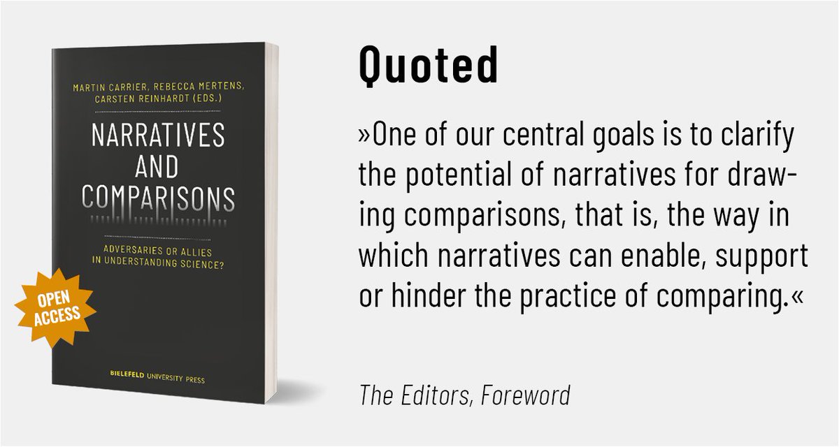Bielefeld University Press (@bielefeldup) on Twitter photo Martin Carrier, Rebecca Mertens and Carsten Reinhardt explore the relationship between comparing & narrating and clarify the ways in which narratives enable or impede #practices of #comparing.
bielefeld-university-press.de/978-3-8376-541…
#BielefeldUP
<a href="/unibielefeld/">Bielefeld University</a> <a href="/sfb_comparing/">SFB 1288 "Praktiken des Vergleichens"</a> Martin Carrier, Rebecca Mertens and Carsten Reinhardt explore the relationship between comparing & narrating and clarify the ways in which narratives enable or impede #practices of #comparing.
bielefeld-university-press.de/978-3-8376-541…
#BielefeldUP
<a href="/unibielefeld/">Bielefeld University</a> <a href="/sfb_comparing/">SFB 1288 "Praktiken des Vergleichens"</a>
