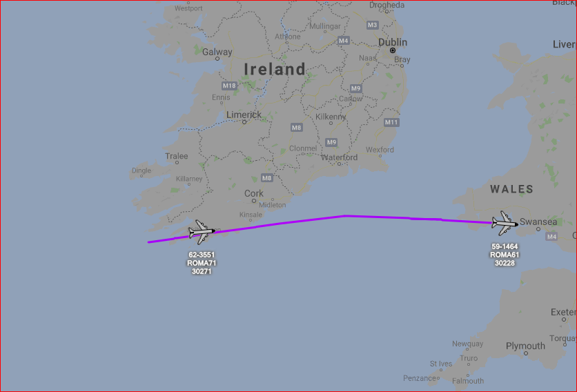 scan_sky's tweet image. Callsign:#ROMA61
Operator:United States Air Force
Model:KC-135R
Model Code:#K35R
Registration:59-1464
ICAO:AE0659

Callsign:#ROMA71
Operator:United States Air Force
Model:#Boeing KC-135R
Model Code:#K35R
Registration:62-3551
ICAO:AE05A8

Heading for Mildenhall