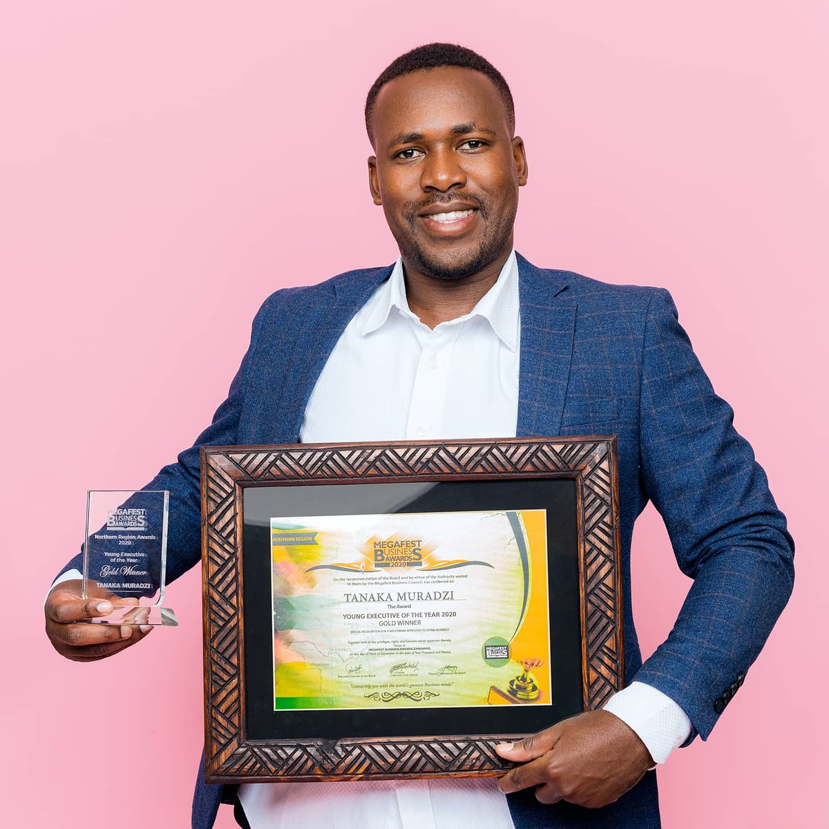 Another one! Ndiri mfanha ndozvandaingorota! <a href="/MegafestAwards/">Megafest Awards</a> thank you its such an honor! 2020 Young Executive of the year.