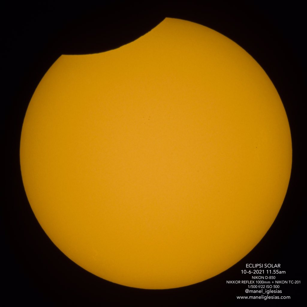 Manel_Iglesias's tweet photo. Moment màxim de l’eclipsi solar, d’avui observat des de Puig-reig. #solareclipse2021 #puigreig #berguedà #eclipsi @estelsiplanetes @parcastroprades @Josep_Trigo https://t.co/tWITXYueaH