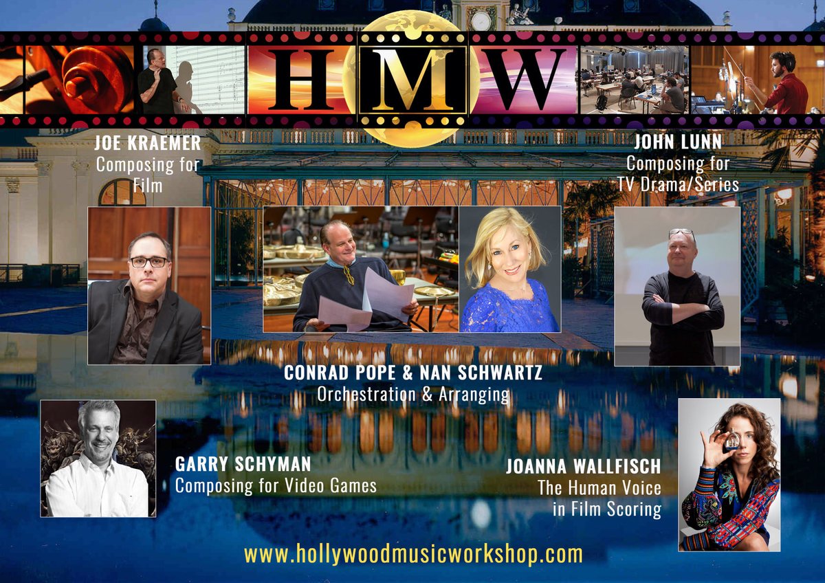 We're thrilled and honored to announce our absolutely spectacular summer lineup of iconic Hollywood composers, arrangers, and orchestrators: Conrad Pope, Nan Schwartz, Joe Kraemer John Lunn, Garry Schyman &amp; Jo Wallfisch.  #composer #filmmusic #gamemusic