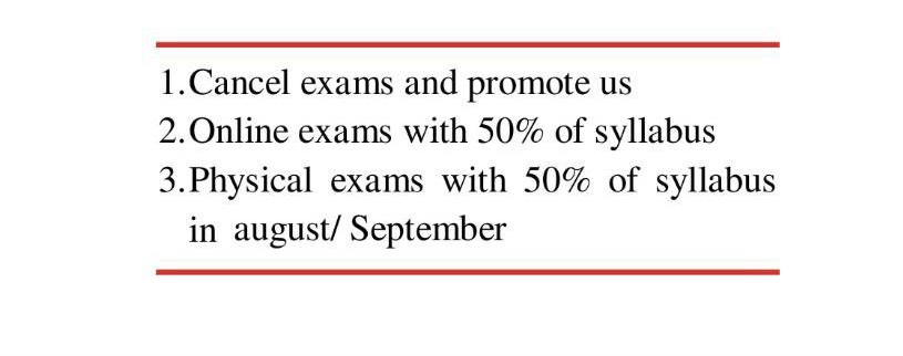 @ImranKhanPTI @Shafqat_Mahmood and @DrMuradPTI Sirs! that's all students want. What's wrong in this??
#cancelboardexam2021 #cancelExamsSaveStudent #cancelboardexams #CancelExamsSaveStudents #ShafqatMahmood #NCOC #ncoccancelexams #HEATWAVE #cancel12thboardexams2021 #garmi