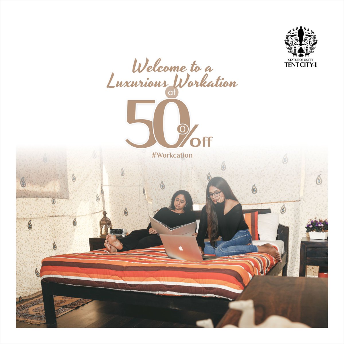 SOUTentCity's tweet photo. Having a luxurious workplace with an astonishing view is the new normal trend- all you have to do is plan a #workcation.
#WorkFromHome #vacations #vacation #weekendvibes #Offers #June10 #StatueOfUnityTentCity #MyUnityMoment #Gujarat #GujaratTourism #DekhoApnaDesh #India https://t.co/XsfjJTQm0i