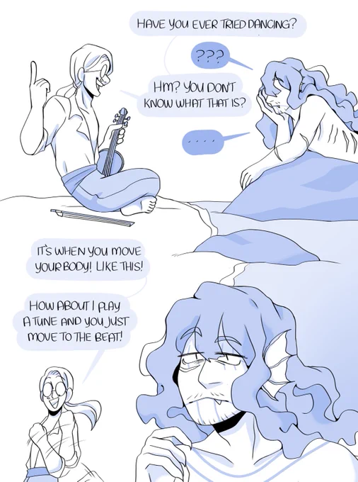 Comic for @ewasewmic's mermaid/musician #erasermic au! 