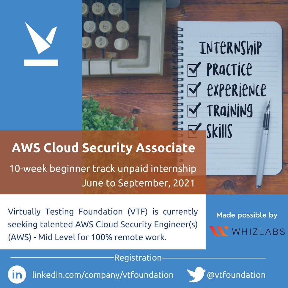 Rahul_Mehta0's tweet photo. Join our latest internship and become an AWS cloud security associate. Get real-world, hands-on experience with interactive labs!

Apply today at the link below. 👇

https://t.co/OZAIly4dRR

#cybersecurity #VTfoundation #nonprofit #AWS #internships #VTFapril21wk9 https://t.co/5FYA11ucSS