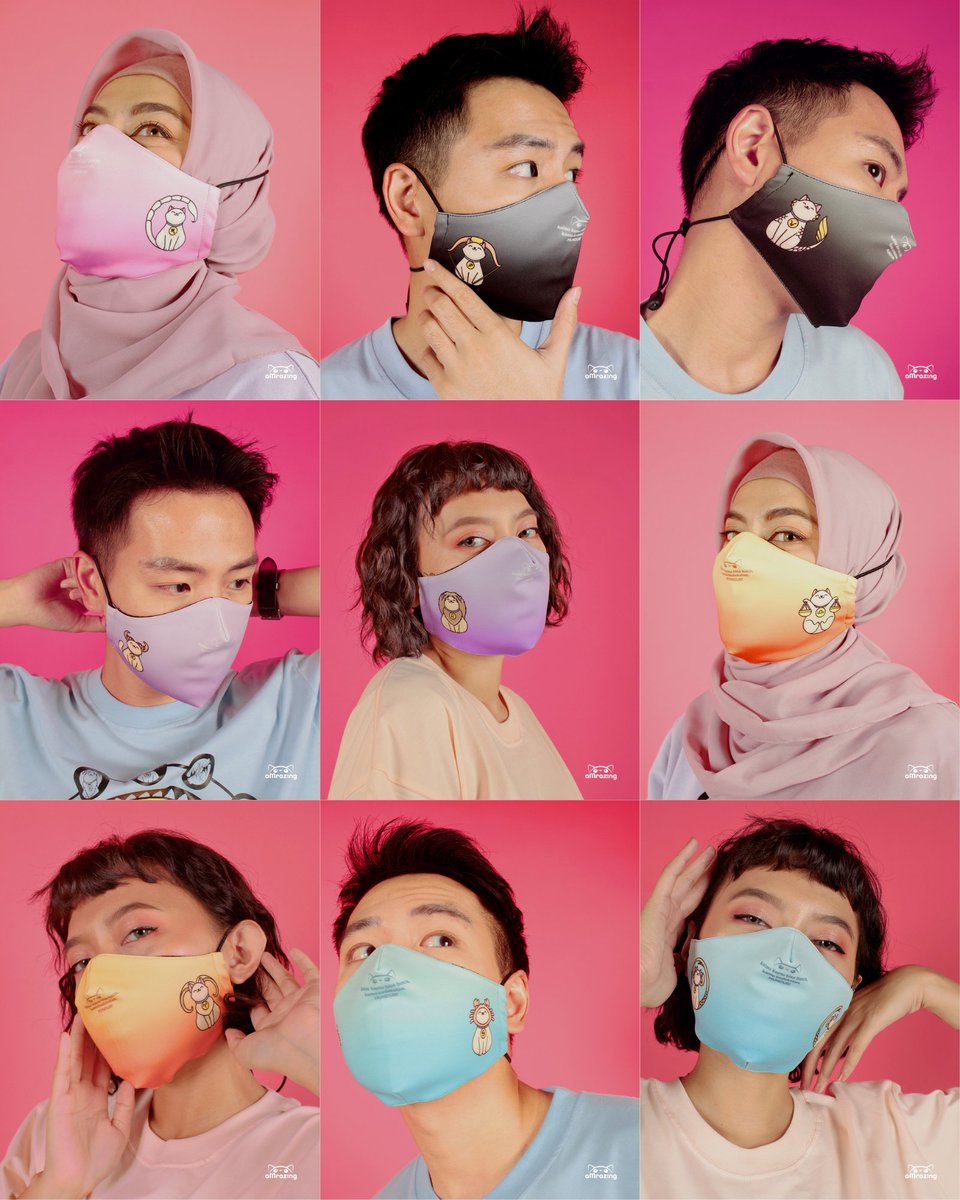 amrazingmerch's tweet photo. Oh iya ada masker juga, Kak. Kali ini dibuat bergradasi dengan lima varian: Ocean, Sunset, Lavender, Midnight dan Peach. 

Pandemi belum berakhir, wear your mask on with keuwuan kocheng jodiaknya amrazingmerch~ https://t.co/VVFo6mQGtH
