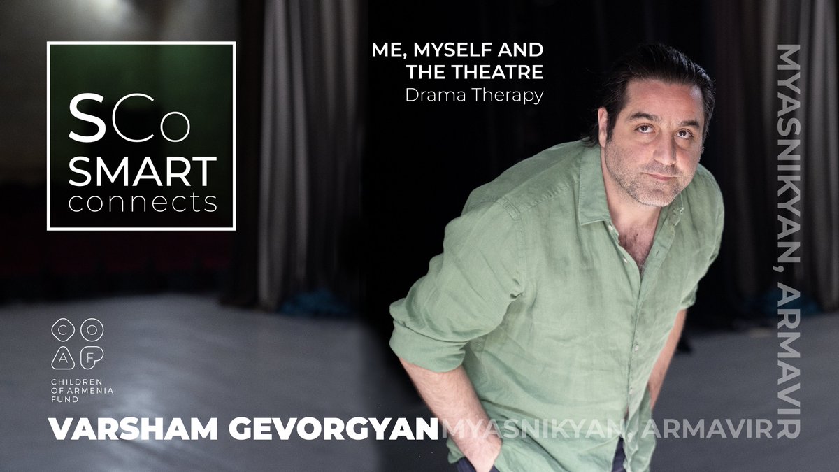 coafkids's tweet photo. On June 11, COAF's #DramaTherapy program students will have an exceptional opportunity to participate in a master class with Hamazgayin State #Theater actor Varsham Gevorgyan🎭. The event will take place in Myasnikyan village of Armavir. Stick around for updates! #SMARTConnects https://t.co/ST1bCJvlrR