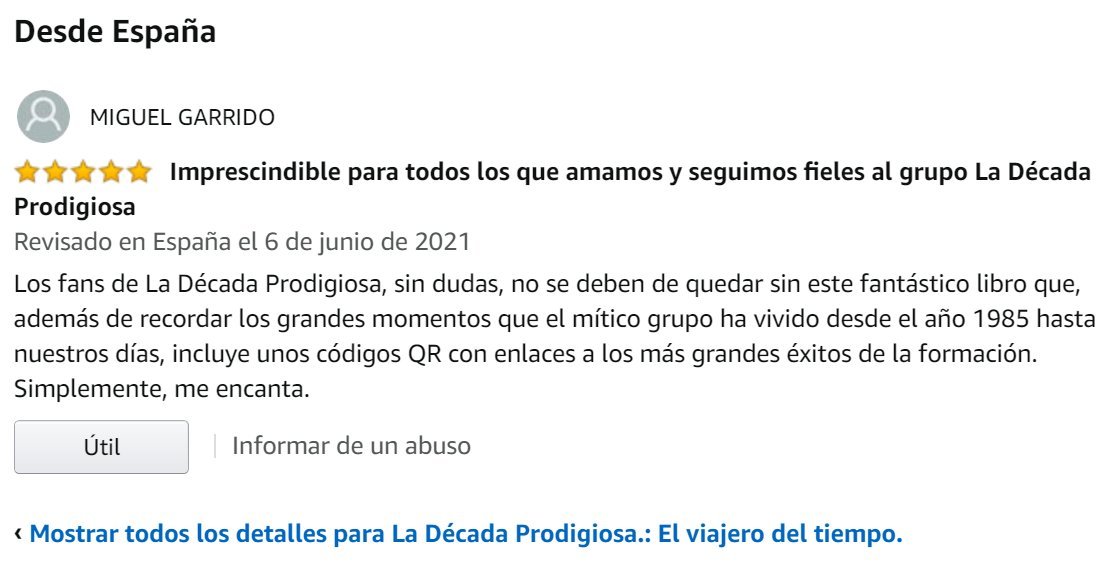 #FelizJuevesATodos  <La Década Prodigiosa. El viajero del tiempo> sigue el camino que el exitoso #grupomusical
¿Por qué será? #biográfica #novelada en un #libro para #leer y escuchar 21 #Canciones sobre papel.

#Malaga #Coruña #Hoy 

Para adquirirlo aquí:  amazon.es/Década-Prodigi…
