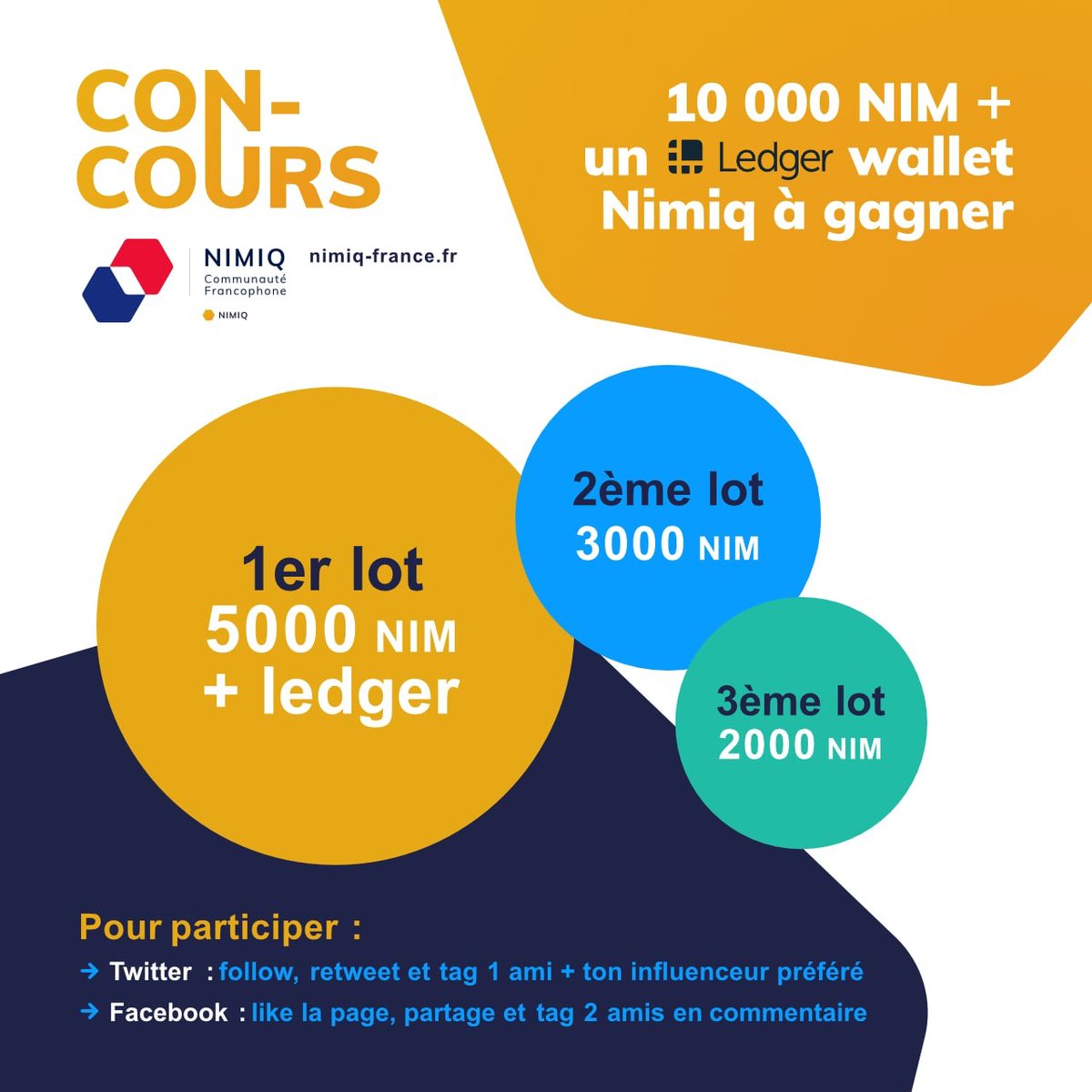 NimiqF's tweet image. 🥳#NimiqOasis est sorti !!!🎉🤩🚀

Pour fêter ça nous organisons un #CONCOURS Twitter/Facebook pour la communauté francophone de #Nimiq.😇

10'000 $NIM et une clé #Ledger à gagner, 3 gagnants !🤑

Sur Twitter:
👉Follow @NimiqF 
👉Retweet
👉Tag 1 ami &amp;amp; ton influenceur fr préféré