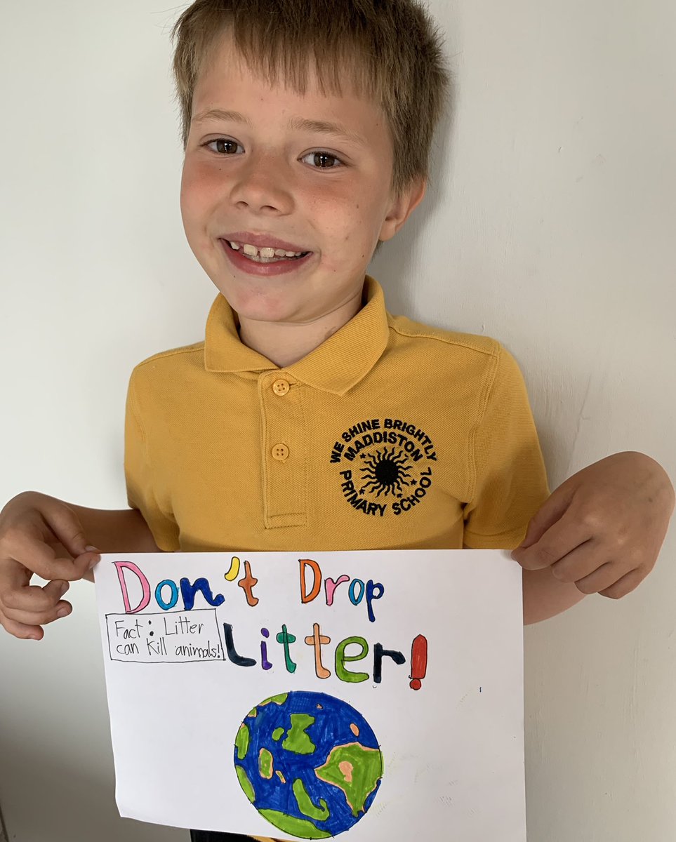 KSKaire's tweet photo. What a great lesson @MPS_Primary3 , A came home determined to make a poster, he is hoping to make a difference in Maddiston area at least! 🥰 https://t.co/xhk7ka9x3k