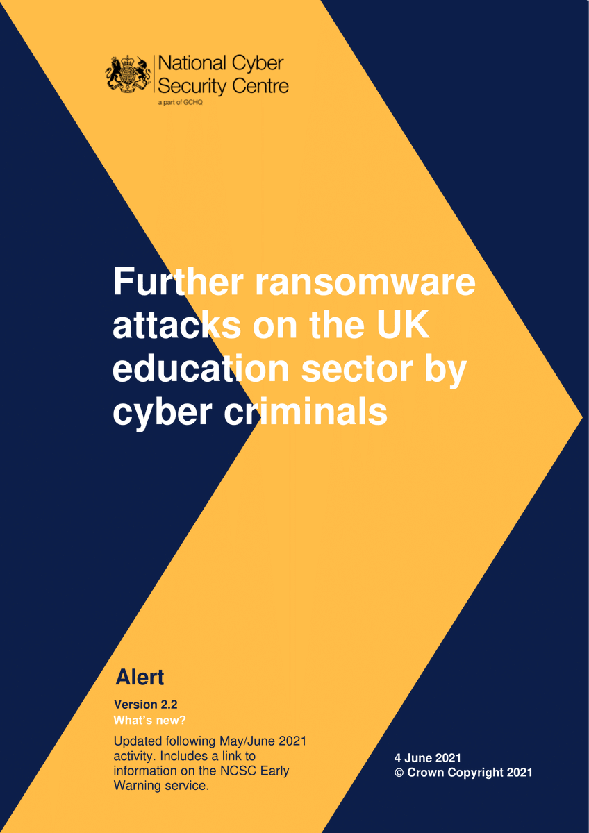 warkspolice's tweet photo. 🚨 Cybercrime Team Update: Alongside the National Cyber Security Centre @NCSC, we are currently advising the education sector to be prepared for an increase in targeted #ransomware attacks. If you are involved in education please access the link below:
https://t.co/JGdpPeKHDC https://t.co/fXoZVww6uL