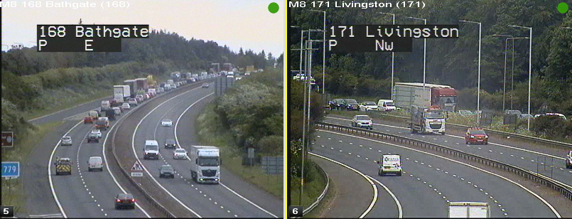 trafficscotland's tweet photo. ⌚08.40
#M8 Congestion
E/B J3a-J3
Traffic is slower than normal due to broken down HGV on the #A899 - Lane 1 is blocked at the traffic lights
Traffic is tailing back onto the #M8 exit slip at J3 and back to J3a
@SETrunkRoads @edintravel https://t.co/eup50HsLDE