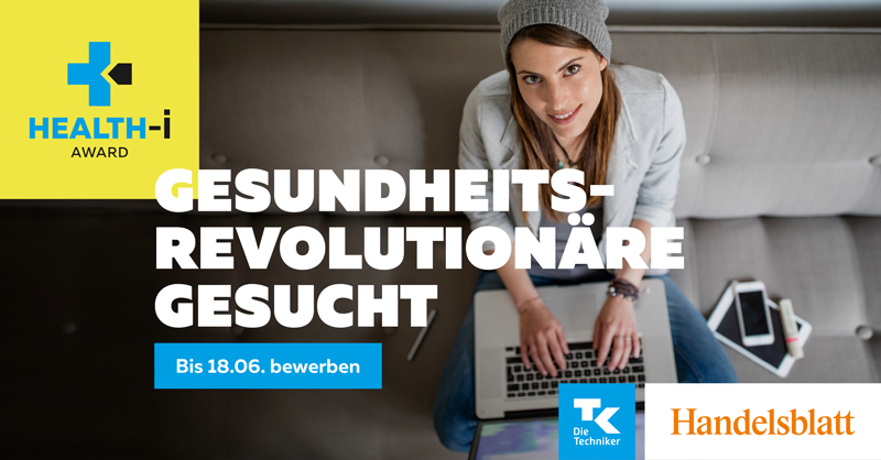 Bewerbungs-Endspurt zum #Healthi Award 2021!🏁 Noch bis 18. Juni können sich #JungeTalente, #Unternehmen und #Startups mit ihren Ideen für den #Innovationswettbewerb von <a href="/handelsblatt/">Handelsblatt</a> &amp; <a href="/DieTechniker/">Die Techniker</a> bewerben: health-i.de. #innovationsförderung #ehealth #innovationen