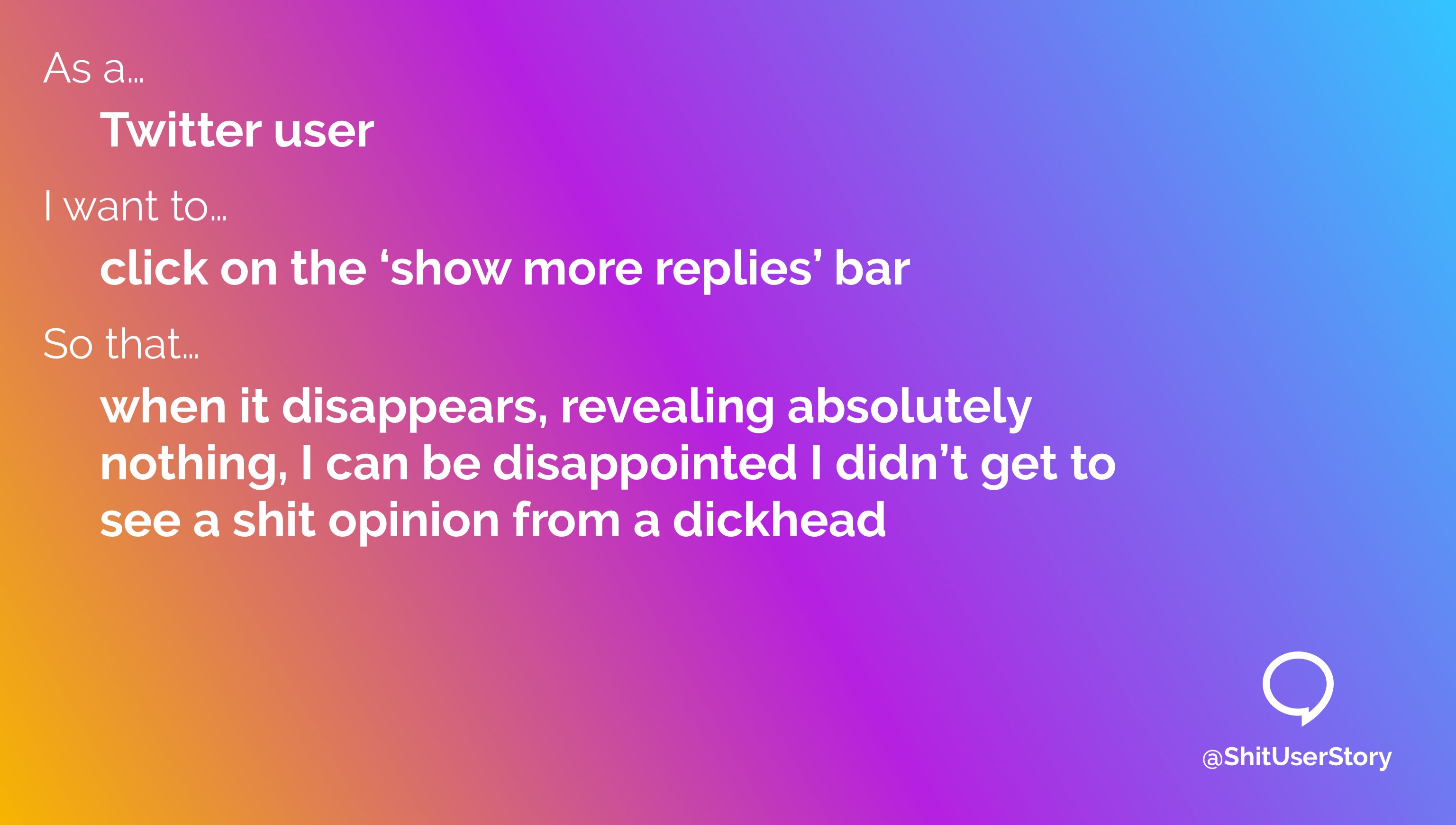 ShitUserStory: Twitter, show more replies