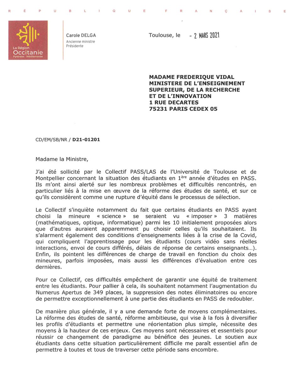 CaroleDelga's tweet photo. Les revendications des étudiants en médecine à #Toulouse et #Montpellier restent sans réponse de @VidalFrederique.
Ne prenons pas le risque de décourager les futurs médecins dès la 1ère année alors que nous en avons cruellement besoin dans nos territoires, en particulier ruraux. https://t.co/w9hOMoXFlK