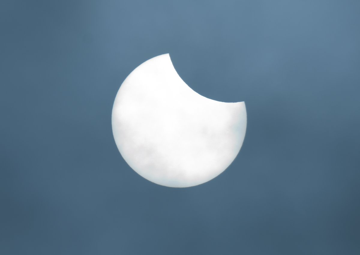 About as good as the partial soalr eclipse got here through clouds for around about 10 minutes around 10.25am. Heavy grey clouds obscuring it completely afterwards. #SolarEclipse #solareclipse2021 #Scotland #Eclipse2021 #EclipseSolar #eclipse