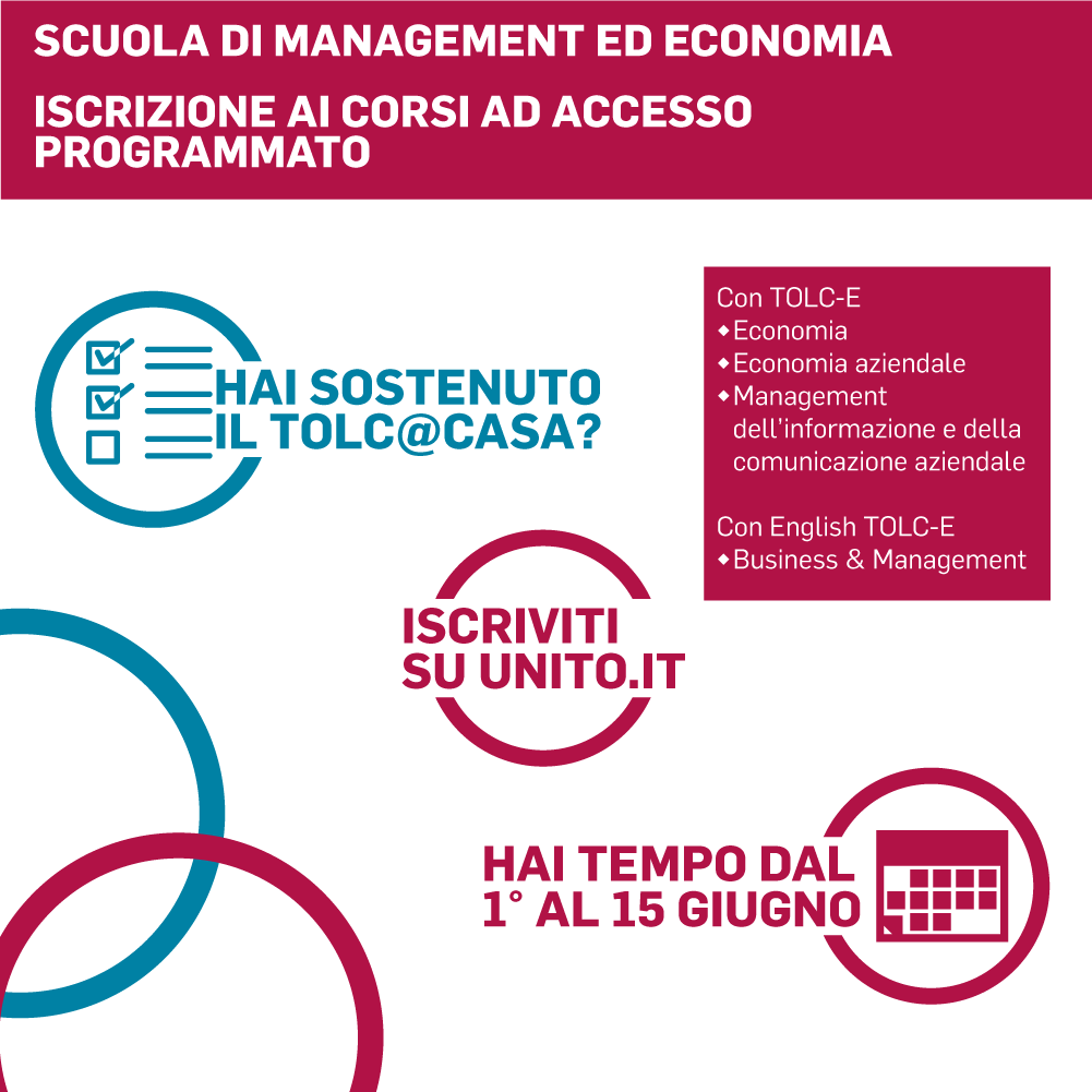 Università di Torino on X: Hai fatto il TOLC-E o l'English TOLC-E? Se hai  preso almeno 12 punti iscriviti al concorso per i corsi ad accesso  programmato di Management e Economia entro