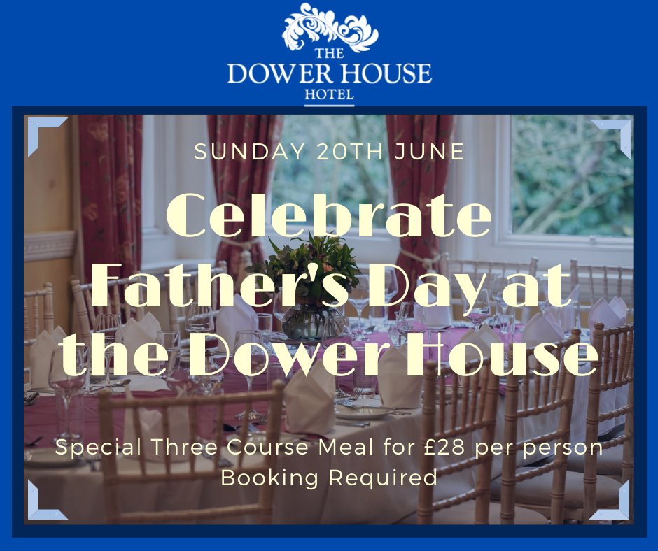 The DowerHouse Hotel (@dowerhotel) on Twitter photo Are you looking to spoil your dad on Father's Day? We've got a lovely menu planned so why not book a table with us? Click on the link to view the menu - it's on our website.
ow.ly/cRyl50F5nkf
Email info@the-dowerhousehotel.co.uk or call 01526 352588 to book your table. Are you looking to spoil your dad on Father's Day? We've got a lovely menu planned so why not book a table with us? Click on the link to view the menu - it's on our website.
ow.ly/cRyl50F5nkf
Email info@the-dowerhousehotel.co.uk or call 01526 352588 to book your table.
