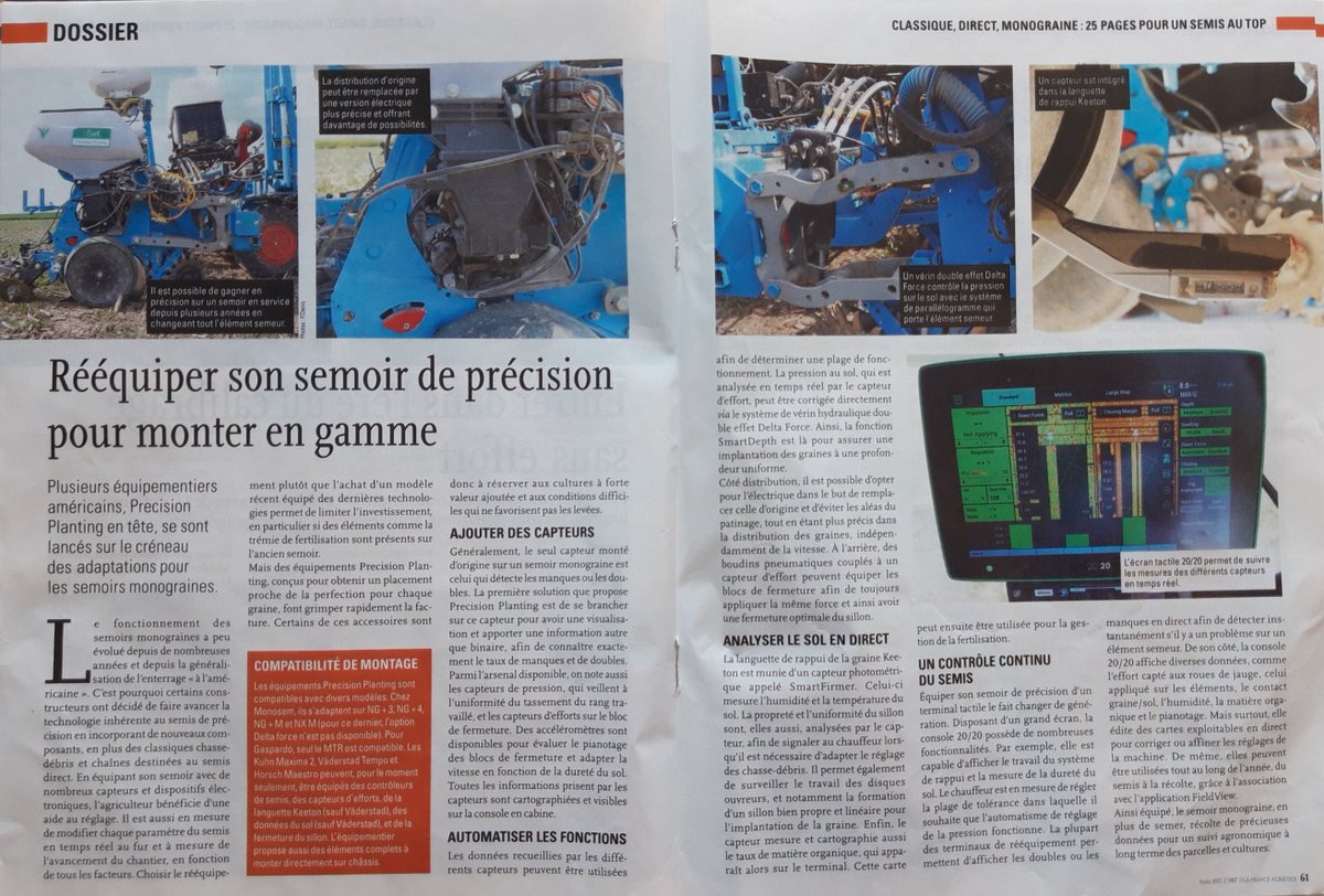 On parle de <a href="/PrecisionPlant/">Precision Planting</a> avec le rééquipement de semoir #monograine dans la <a href="/FranceAgricole/">La France Agricole</a> 👌🏻  <a href="/MonosemOfficiel/">Monosem</a> @VaderstadFrance <a href="/HORSCH_France/">HORSCH France</a> <a href="/KUHNFrance/">KUHN France</a> <a href="/JohnDeere/">John Deere USA</a> #gaspardo