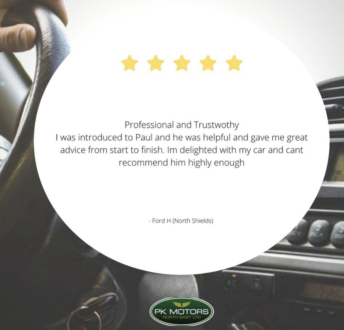 PkMotorsLtd's tweet photo. Another great review, thank you Ford! #PkMotors https://t.co/LWweYmlHAF
