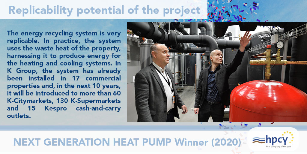 helloheatpumps's tweet photo. @waermepumpe_aut @GEODE_EU @FraunhoferISE @Soonfeed @SoonfeedEU @Coolingmagazine @thegeagroup 🔖Story 1⃣: "Energy recycling system for grocery stores of Kesko Oyj" #NextGenerationHP category winner #HPA2020
An energy recycling system that makes it possible to cut back heat consumption of a building by 85%-90% https://t.co/rbSy8Tr83e